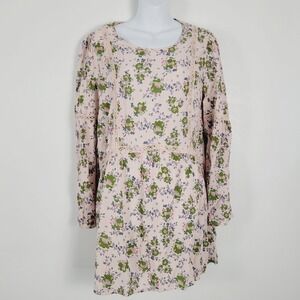 Matilda Jane Like a Lady Pink Floral‎ Peasant Style Tunic Top